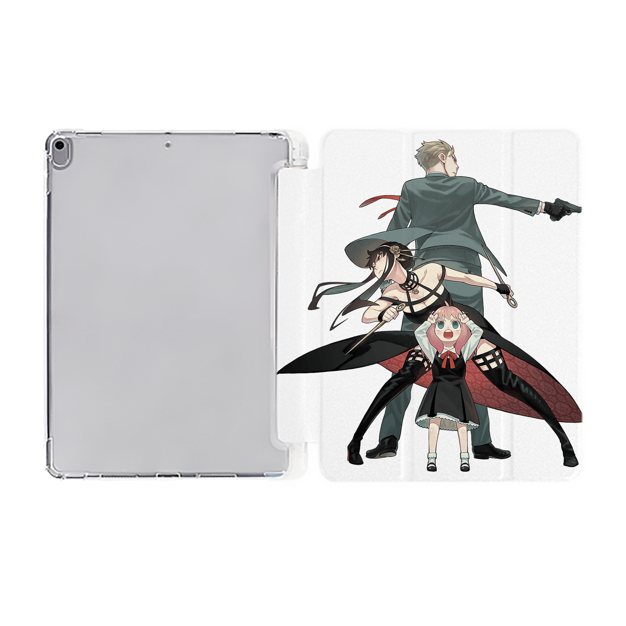 （画像用） SPY×FAMILY间谍家家酒 IPad ケース ペン収納付き 三つ折りスタンド PUレザー×シリコン 対応機種9.5/10.5/10.9インチ